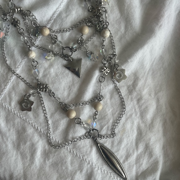 Elegant Silver Multi-Layer Necklace - Picture 6 of 7